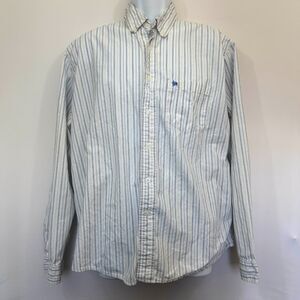 Vtg Y2K Aeropostale Mens Button Down White Striped L